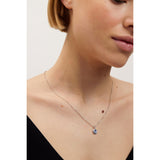 ted baker soltell: solitaire sparkle crystal pendant necklace silver tone, blue crystal