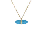 ted baker paries: paradise rock pendant necklace gold tone, turquoise