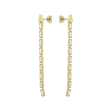 ted baker isalie: crystal baguette slinky drop earrings gold tone, clear crystal