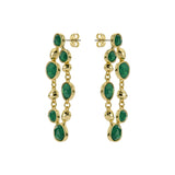 ted baker perial: pebble stone statement drop earrings gold tone, green