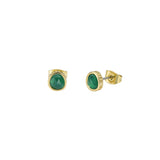 ted baker peliea: pebble stone stud earrings gold tone, green