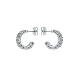 ted baker mellrie: small double crystal hoop earrings silver tone, clear crystal