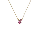 ted baker joyelle: jewel cluster pendant necklace gold tone, pink multi crystal