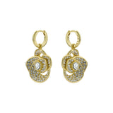 ted baker florence: crystal flower gold tone, crysatal drop earrings