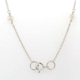 silver multi pearl�inlay drop necklace 44 cm�