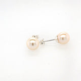 silver pearl studs 8mm